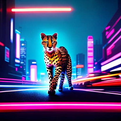 Neon Spotted Cheetah Midjourney Prompt | Customizable Text-to-Image Model - Socialdraft