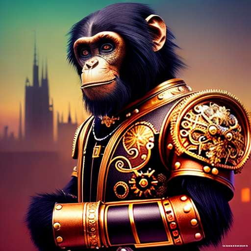 Chimpanzee in Steampunk Outfit Midjourney Prompt - Midjourney Image Generation - Socialdraft