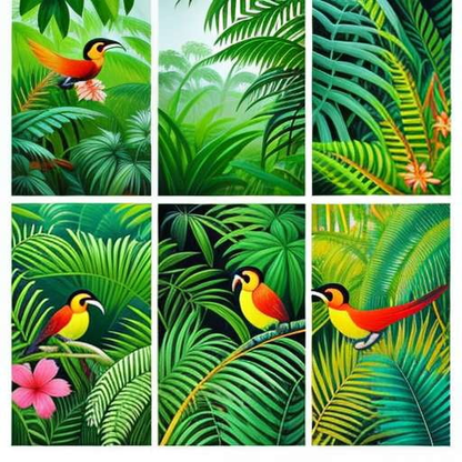 Rainforest Animal Gouache Illustrations - Midjourney Prompts for Image Generation - Socialdraft