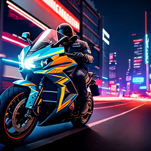 "Customizable Cyberpunk Motorcycle Police Officer Midjourney Prompt" - Socialdraft