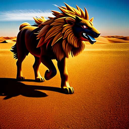 Entei Desert Landscape Midjourney Prompt: Customizable Masterpiece - Socialdraft