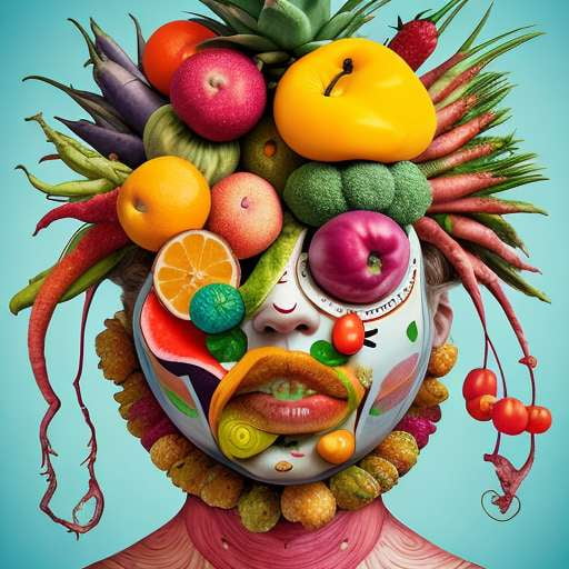 Midjourney Fruits and Vegetables Painting in style of Arcimboldo - Socialdraft