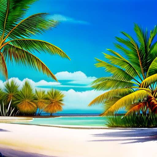 Beach Paradise Midjourney Prompt - Palm Trees Landscape Image Generation - Socialdraft