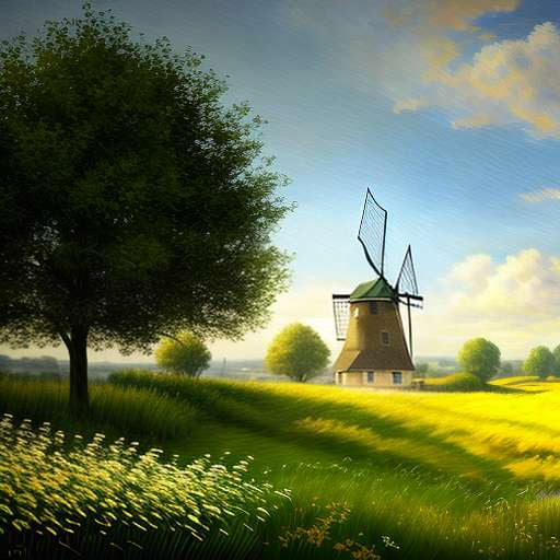 "Windmill Journey: Create Your Own Landscape Art Inspired by Van Gogh" - Socialdraft