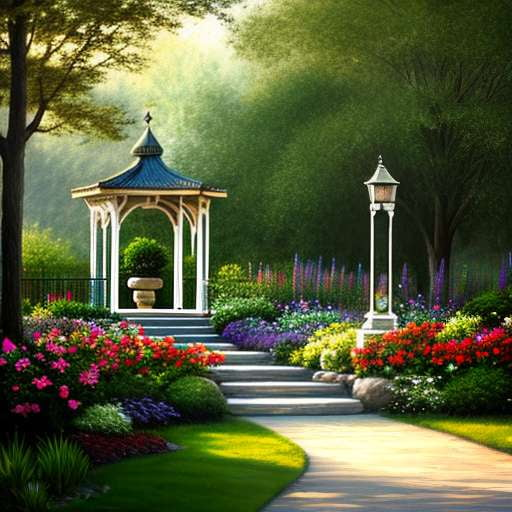 Midjourney Garden with Bell Tower: Customizable Prompt for Stunning Visuals - Socialdraft