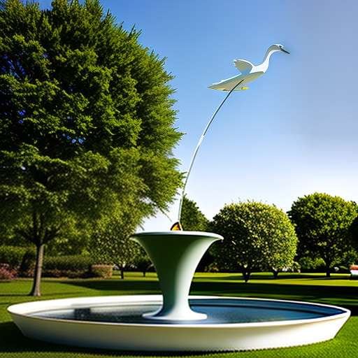 Midjourney Solar Urn Fountain with Swan Sculpture Prompt - Socialdraft