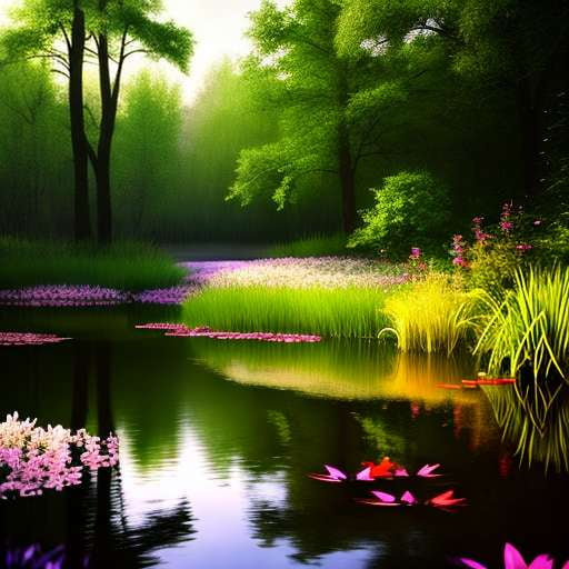Enchanted Pond Midjourney Prompt for Stunning Nature Painting - Socialdraft