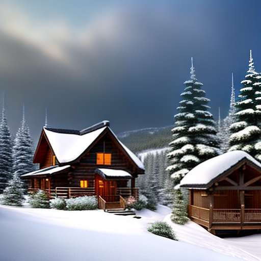 Snowy Mountain Retreat - Midjourney Text-to-Image Prompt for Custom Creations - Socialdraft