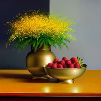 Gold Leaf Ceramic Fruit Bowl Midjourney Creation - Socialdraft