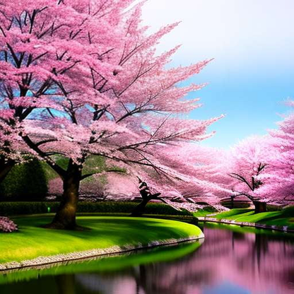 Cherry Blossom Japanese Garden Midjourney Prompt - Socialdraft