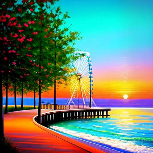 Seaside Ferris Wheel Midjourney Prompt - Text-to-Image Creation - Socialdraft