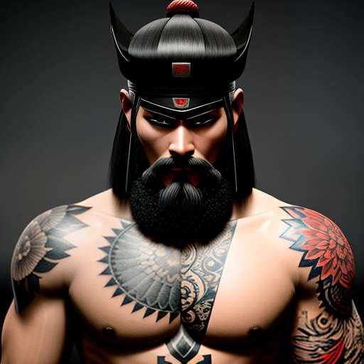Samurai Warrior Tattoo Midjourney Prompt - Socialdraft