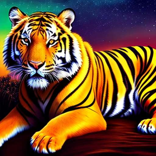 Tiger in Starry Night Sky Midjourney Prompt - Socialdraft