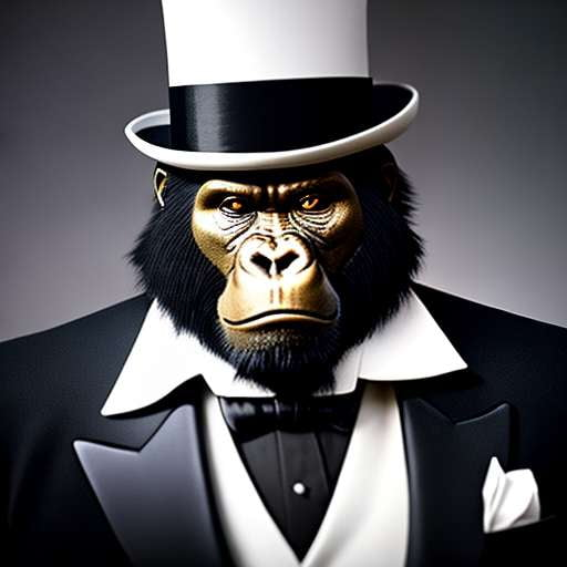 Gorilla in Tux Midjourney Prompt - Customizable Image Creation - Socialdraft