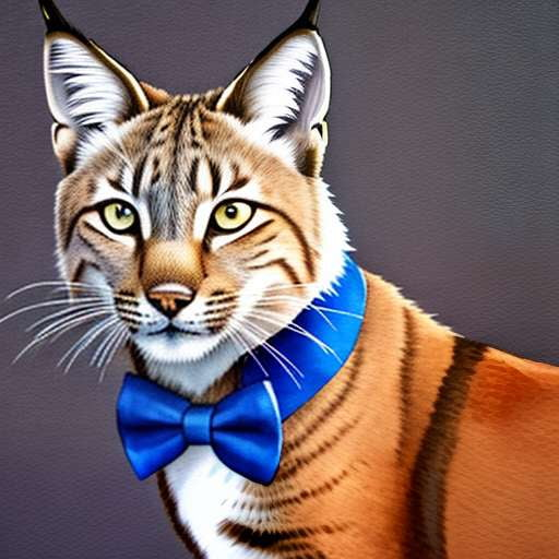 Lynx in Bow Tie: Customizable Midjourney Prompt - Socialdraft