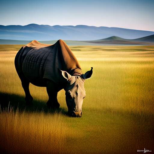 Rhinoceros Grasslands Midjourney Prompt - Unique Custom Image Generation - Socialdraft