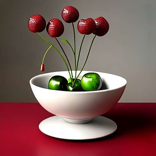 "Cherry Delight" Ceramic Fruit Bowl Midjourney Prompt - Customizable and Unique Image Generation - Socialdraft