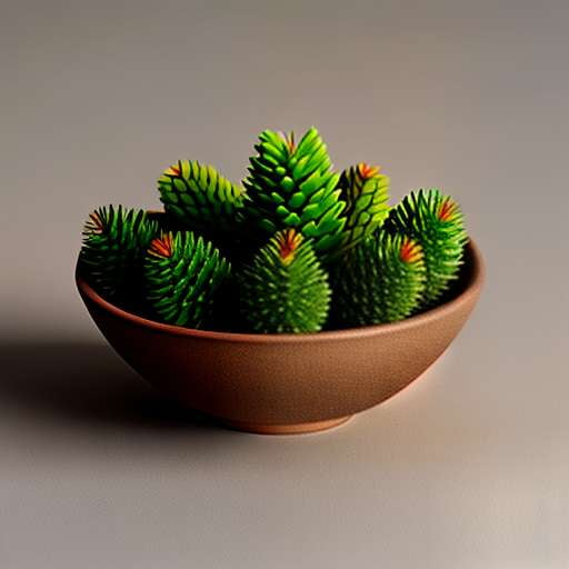 Pine Cone Ceramic Fruit Bowl Midjourney Prompt - Customizable Ceramic Creation - Socialdraft