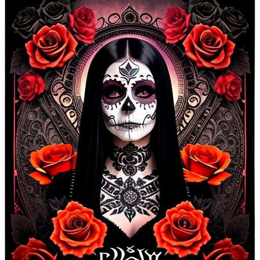 Customize your Tattooed Day of the Dead Lady Midjourney Prompt - Socialdraft