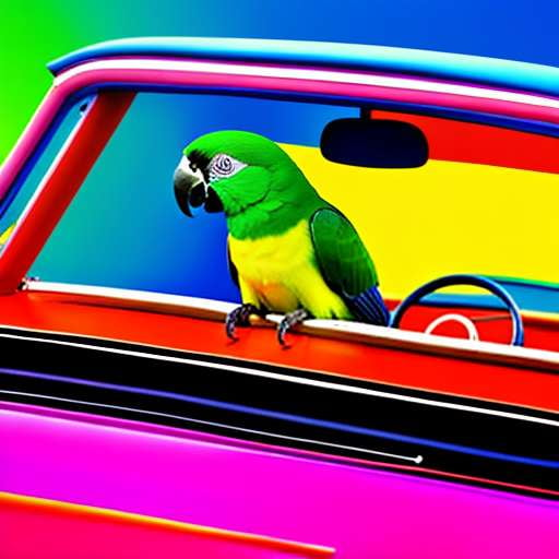 Midjourney Parrot in Car Prompts - Customizable and Unique Text-to-Image Creations - Socialdraft