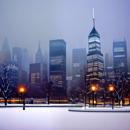 "Snowy Cityscape" Midjourney Prompt: Create Your Own Winter Wonderland - Socialdraft