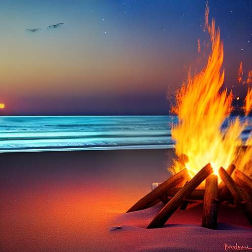 Beach Bonfire Midjourney Prompt - Create your own Sandy Toes Scene - Socialdraft