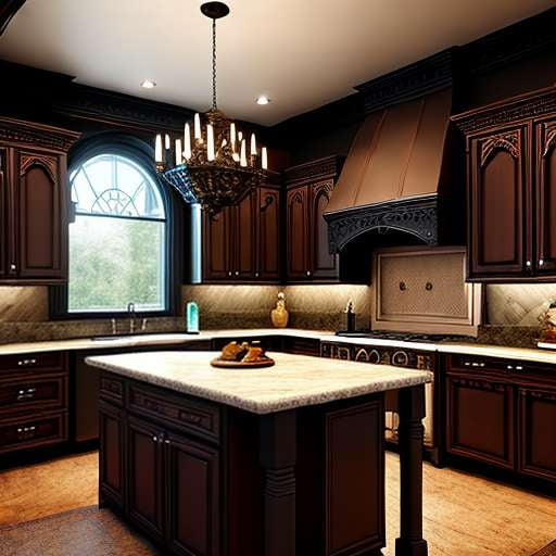 Gothic Kitchen Design Midjourney Prompt - Create Your Own Haunted
