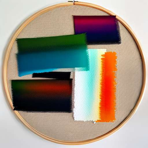 Contemporary Embroidered Hoop Wall Art Template for Midjourney - Socialdraft