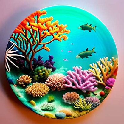 Ocean Coral Coaster Midjourney Prompt - Customizable DIY Coaster Design - Socialdraft
