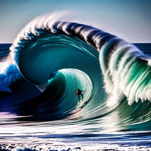 Surf's Up! Giant Wave Midjourney Prompt for Custom Artwork Creation - Socialdraft