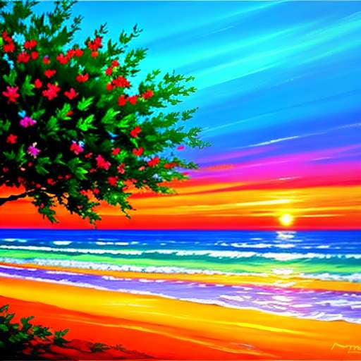 Sunset Splendor Midjourney Prompt: Create your own colorful sunset masterpiece. - Socialdraft
