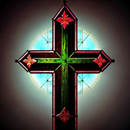 Stained Glass Cross Art Midjourney Prompt by Custom Creations - Socialdraft