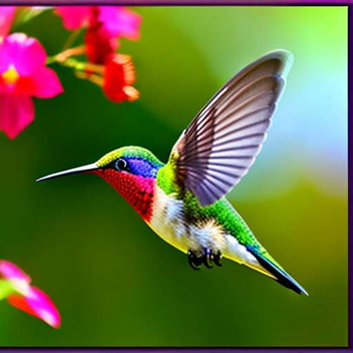 Hummingbird Haven Midjourney Prompt Sticker - Beautifully Illustrated Customizable Image. - Socialdraft
