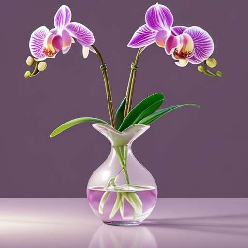 Midjourney Orchid Flower in Glass Vase Prompt - Create Your Own Floral Masterpiece - Socialdraft