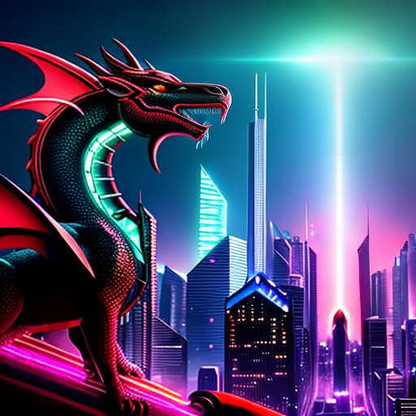 "Neon Dragon" Midjourney Prompt - Customizable Text-to-Image Art Creation for Your Unique Vision - Socialdraft