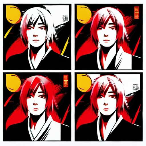 Kenshin Himura Emotion Sticker Sheet - Midjourney Creation - Socialdraft