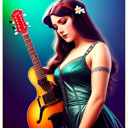 Fender Guitar Pin-up Girl Midjourney Prompt - Socialdraft