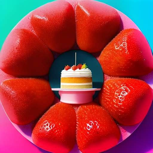 Minimalist Strawberry Time Travel Cake Midjourney Prompt-Compatible with Text-to-Image Models - Socialdraft