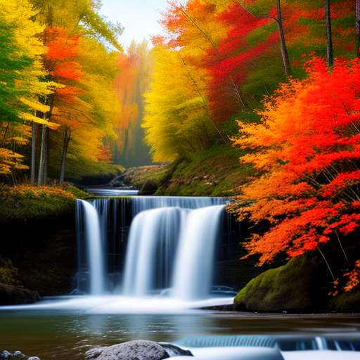 "Autumn Waterfall" Midjourney Prompt - Customizable Text-to-Image Creation - Socialdraft