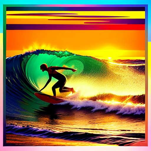 Surf's Up! - Custom Midjourney Prompt for Sun and Waves Beach Scene - Socialdraft