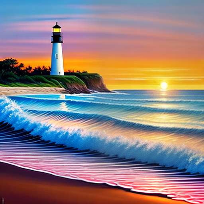Beach Lighthouse Midjourney: Create Your Own Coastal Masterpiece - Socialdraft
