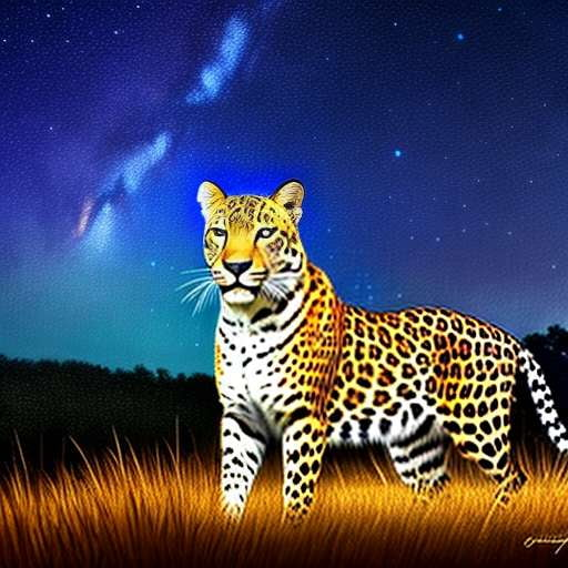 Leopard in Starry Night Sky Midjourney Prompt - Socialdraft