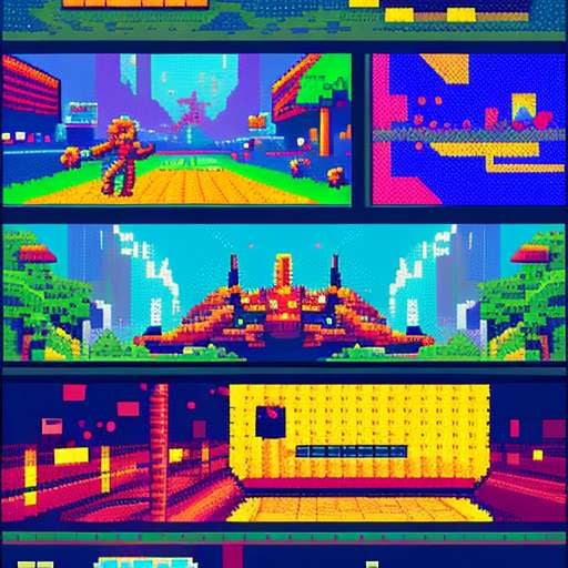 Pixel Video Game Designs Midjourney Prompt - MasterBundles