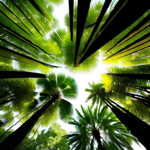 Palm Tree Canopy Midjourney Creation: Customizable Tropical Art - Socialdraft