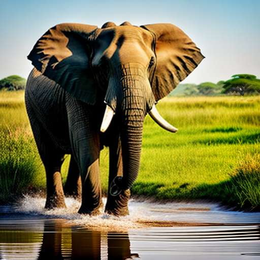 "Wild Safari Adventure: Elephant Waterhole Midjourney Prompt" - Socialdraft
