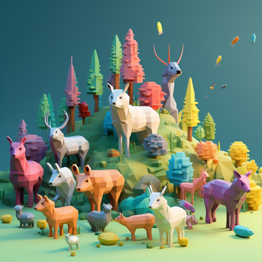 Customizable 3D Voxel Animal Figures for Collectors and Crafters