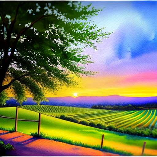 Vineyard Sunset Landscape Midjourney Prompt - Customizable Text-to-Image Creation - Socialdraft