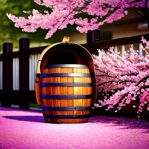 Cherry Blossom Sake Barrel Midjourney Prompt - Socialdraft