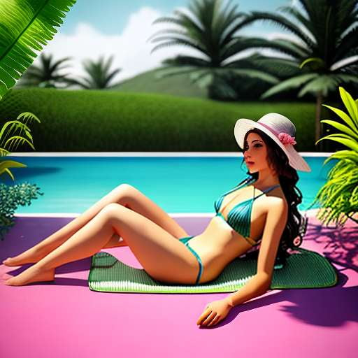 Midjourney Poolside Paradise Bikini Prompt - Customizable Swimwear Design - Socialdraft