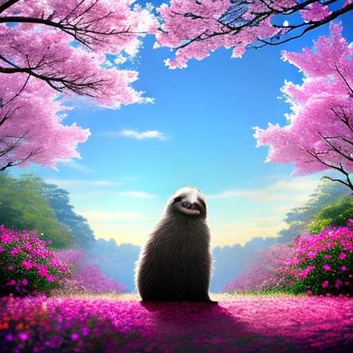 Cherry Blossom Sloth Midjourney Prompt - Socialdraft